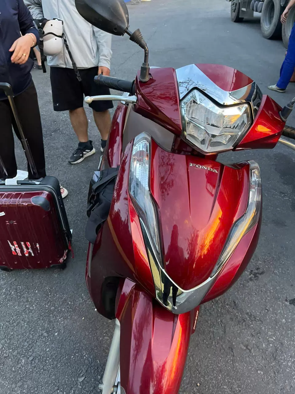 Red Honda Lead motorbike