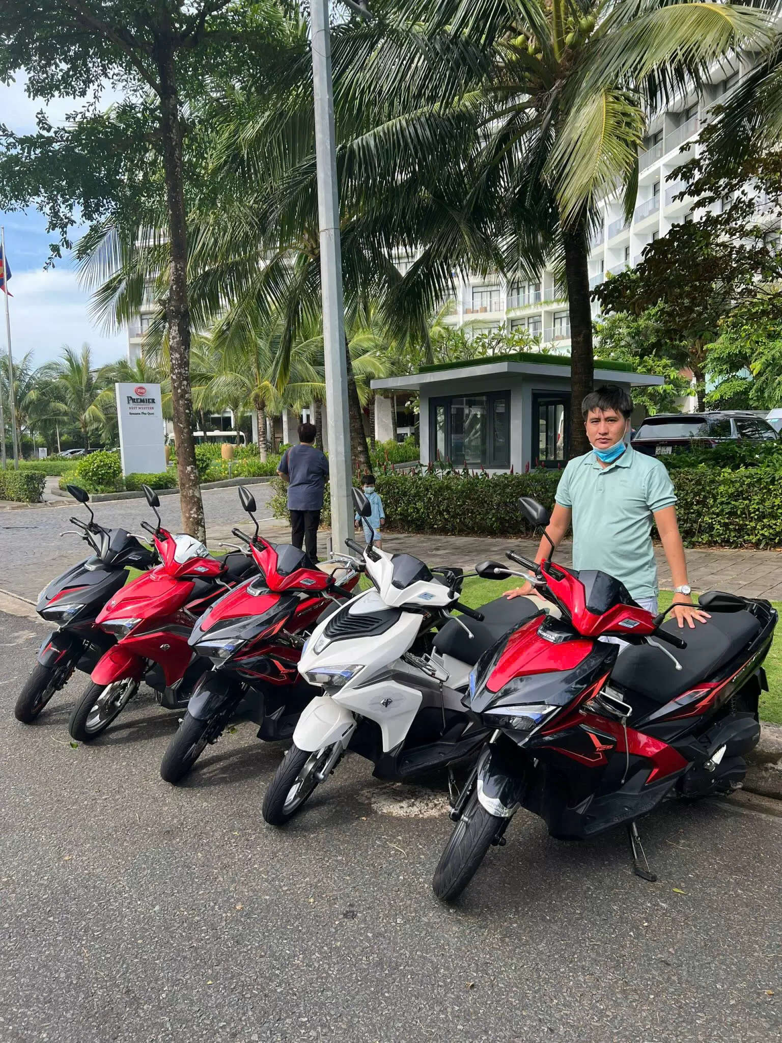 Honda Air Blade motorbike black, red, white