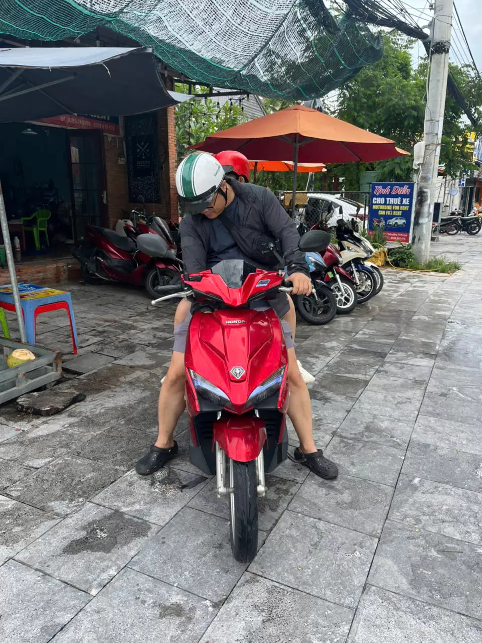 Red Honda Air Blade motorbike